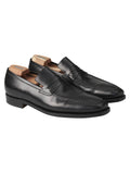 Kiton Black Calfskin Penny Loafers DEPIN