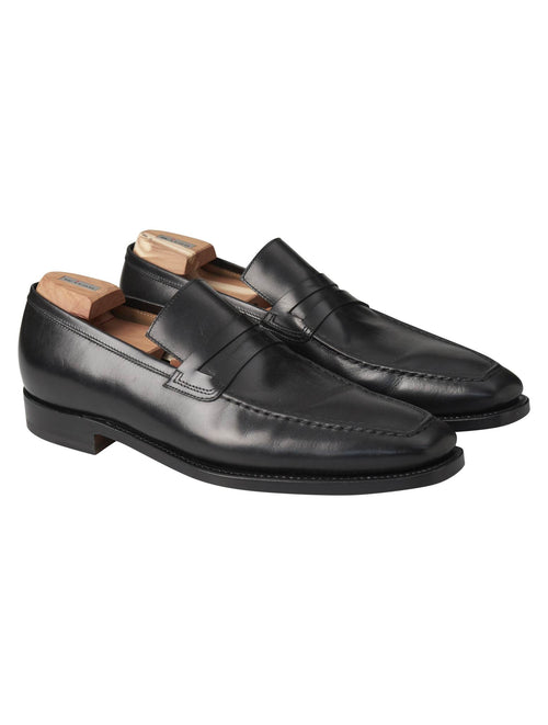 Kiton Black Calfskin Penny Loafers DEPIN
