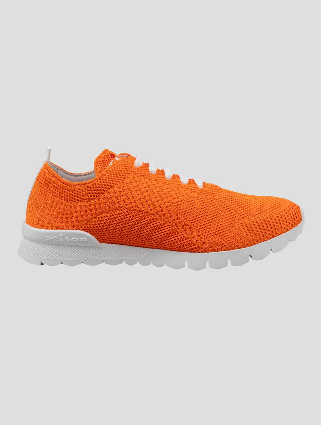 Kiton Orange Cotton-Elastane Sneakers FITSN
