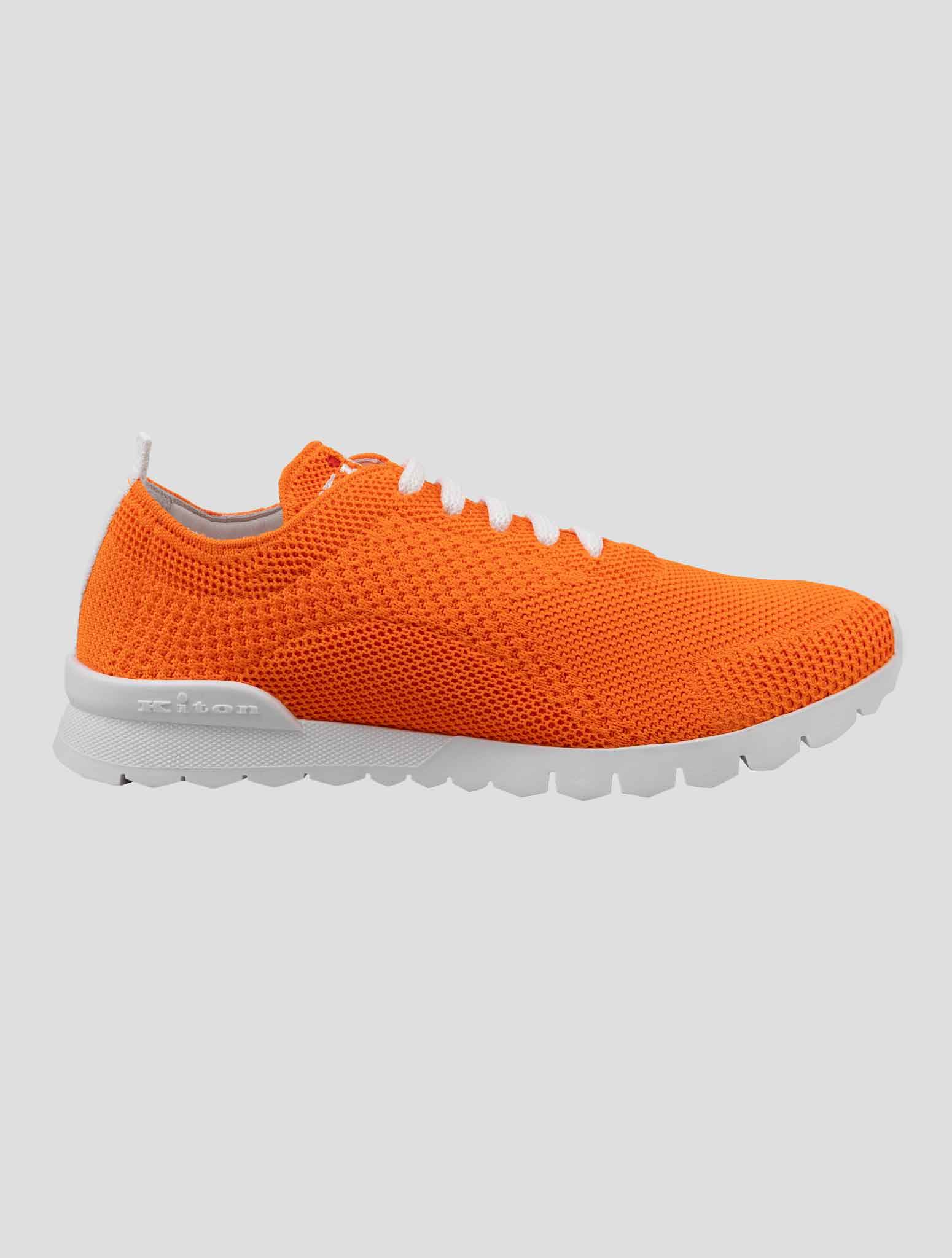 Kiton Orange Cotton-Elastane Sneakers FITSN