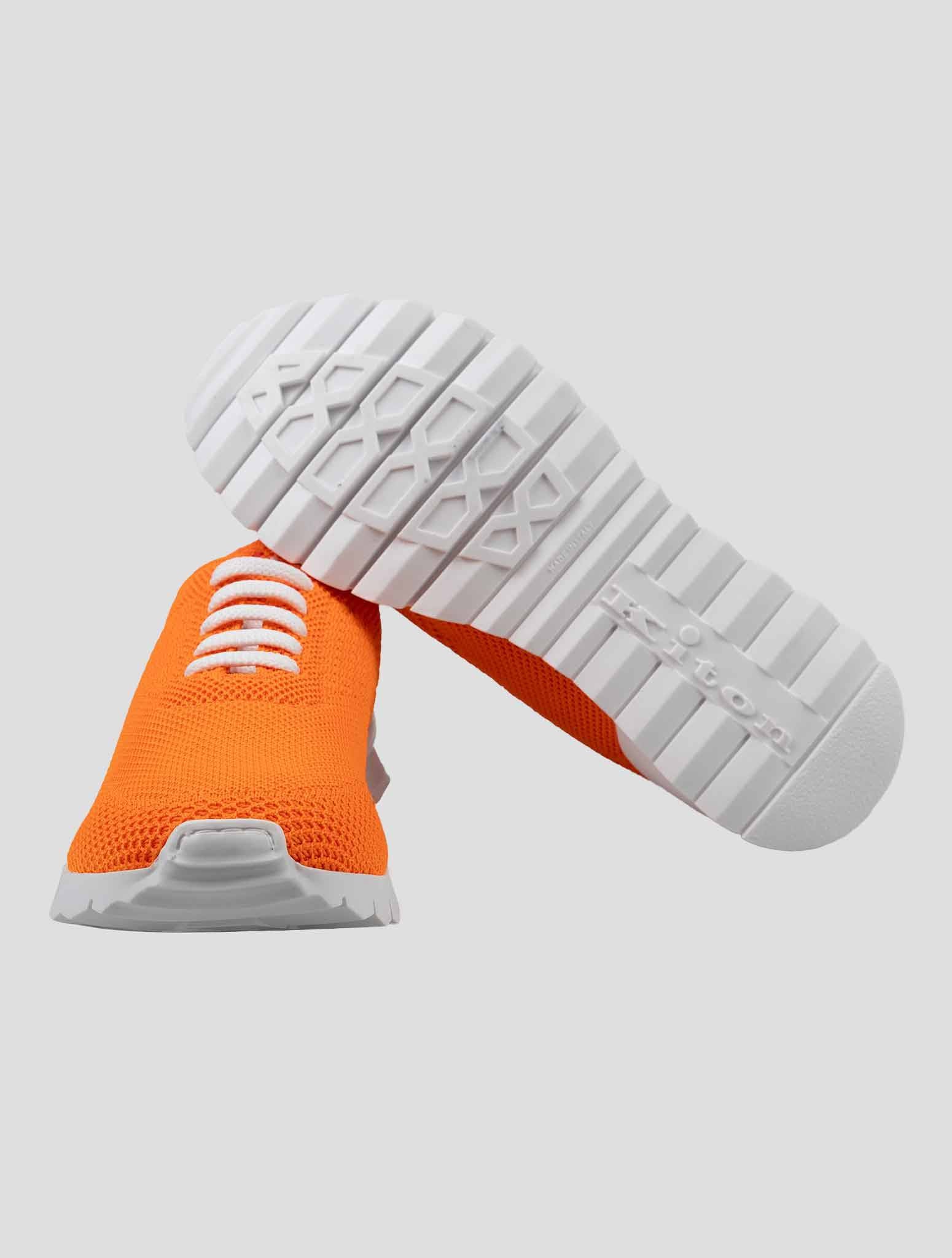 Kiton Orange Cotton-Elastane Sneakers FITSN