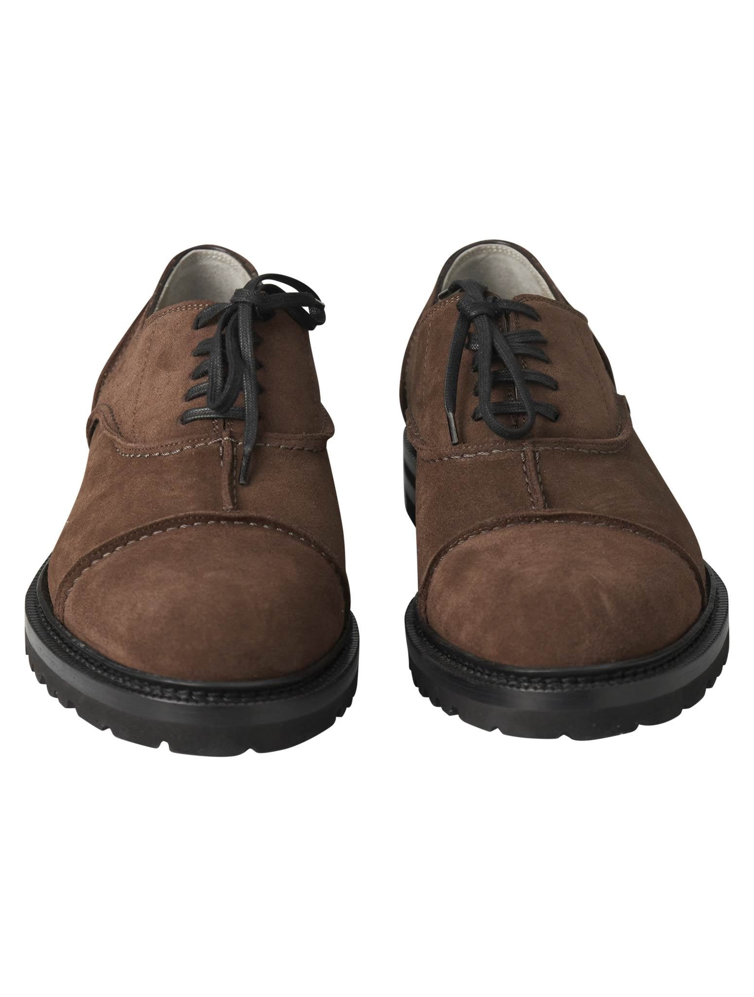 Kiton brown Leather Suede Sneaker
