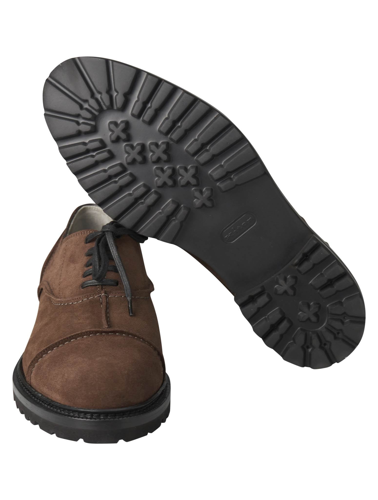 Kiton brown Leather Suede Sneaker