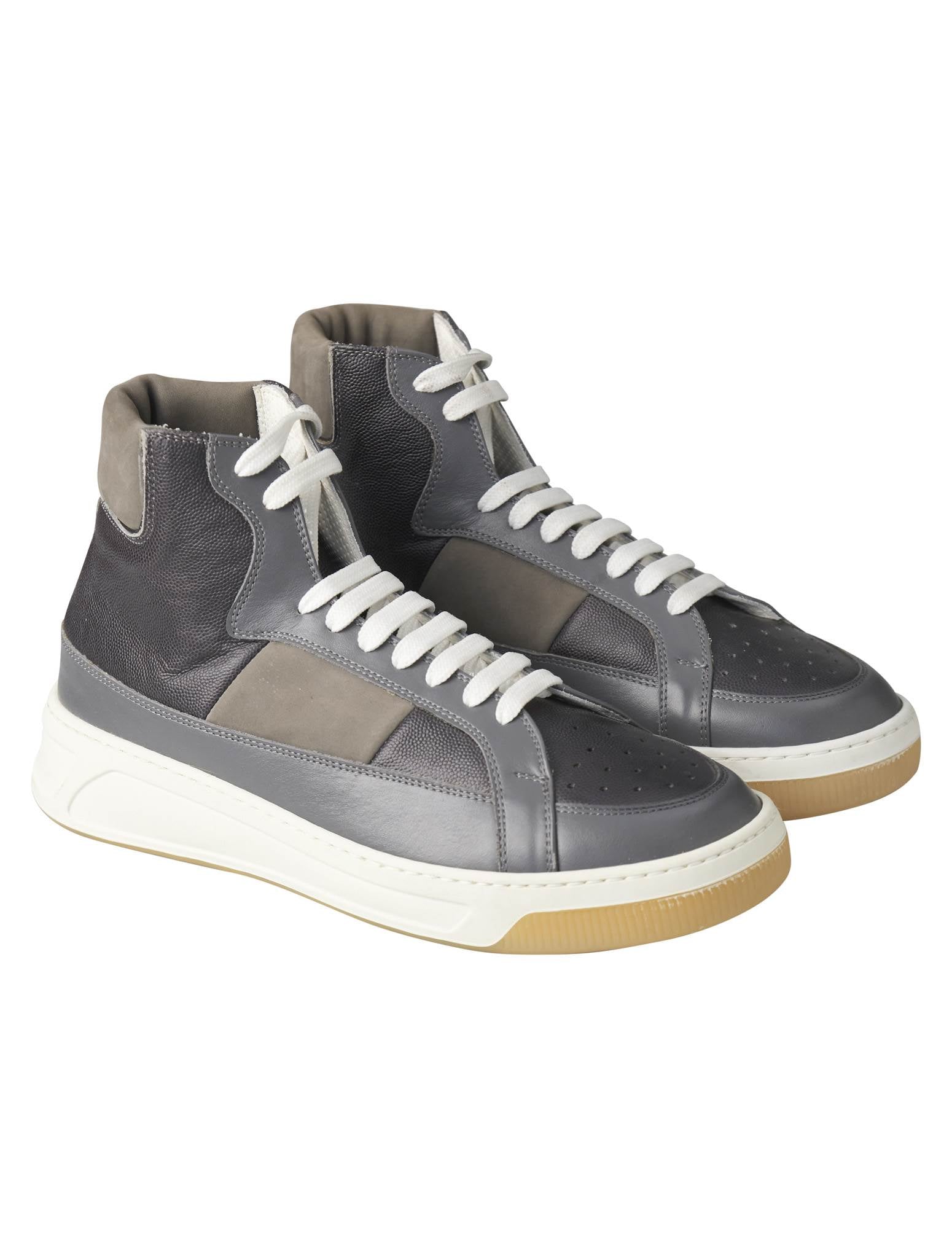 Kiton Gray Leather Boots Shoes