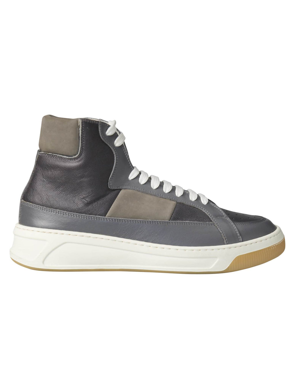Kiton Gray Leather Boots Shoes