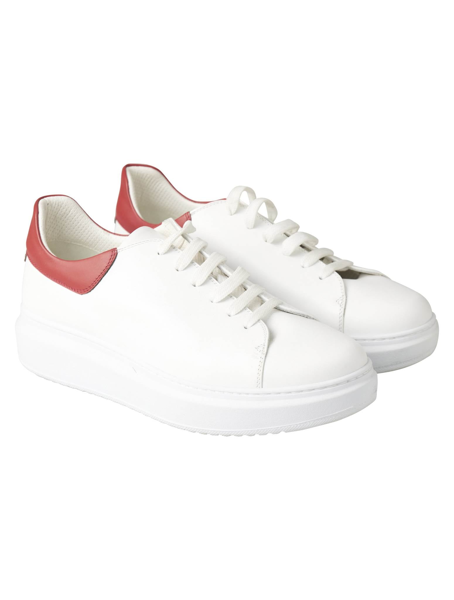 Kiton White Red Leather Sneaker