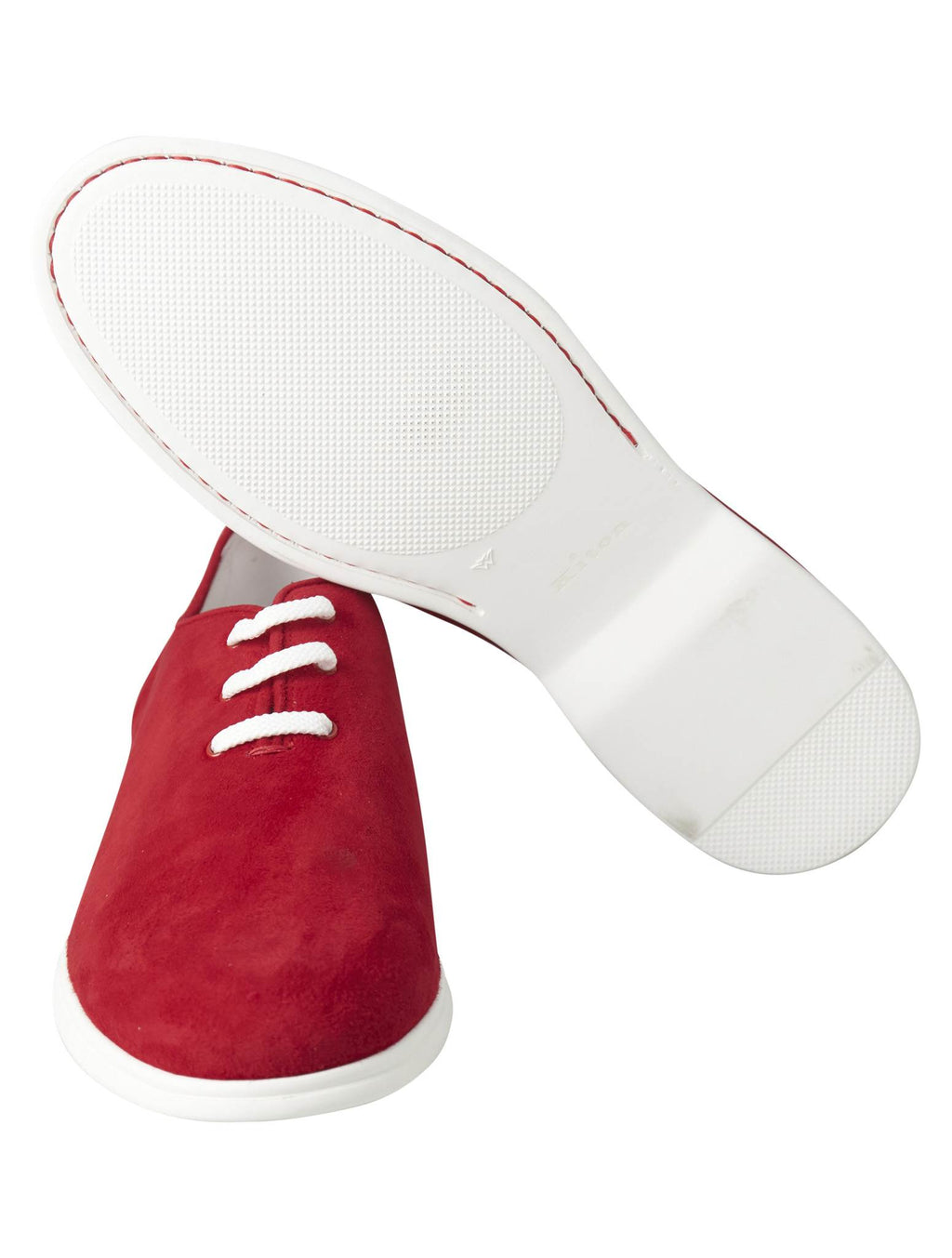 Kiton Red Leather Suede Sneaker