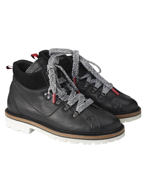 Kiton Black Leather Boots Shoes