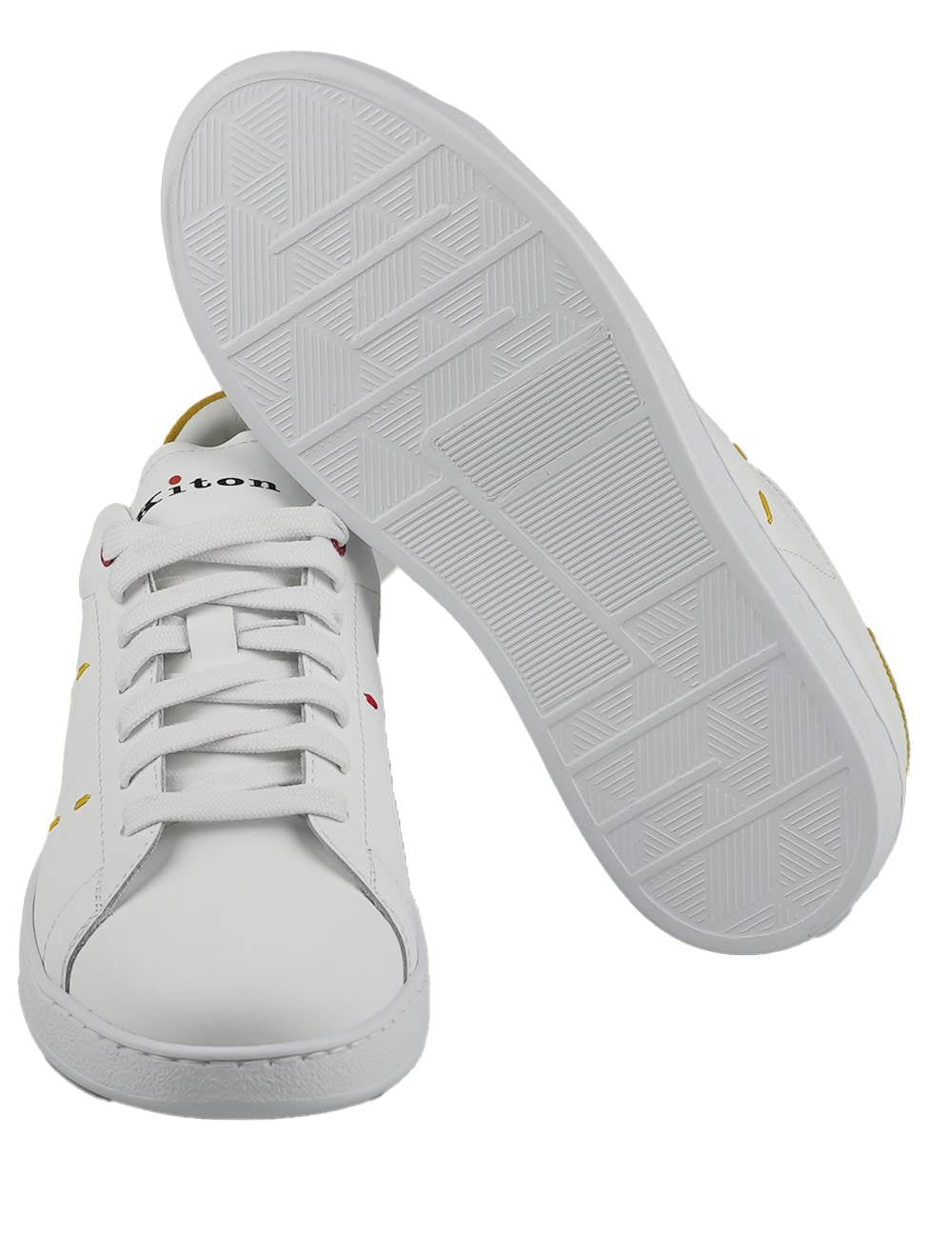 Kiton White Calfskin Sneakers N001XB