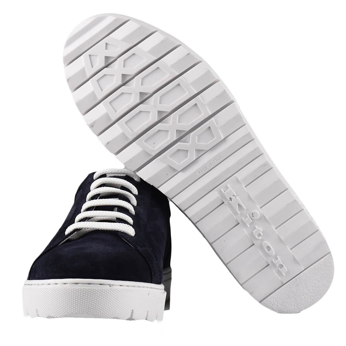 Kiton Blue Leather Calf Shoes