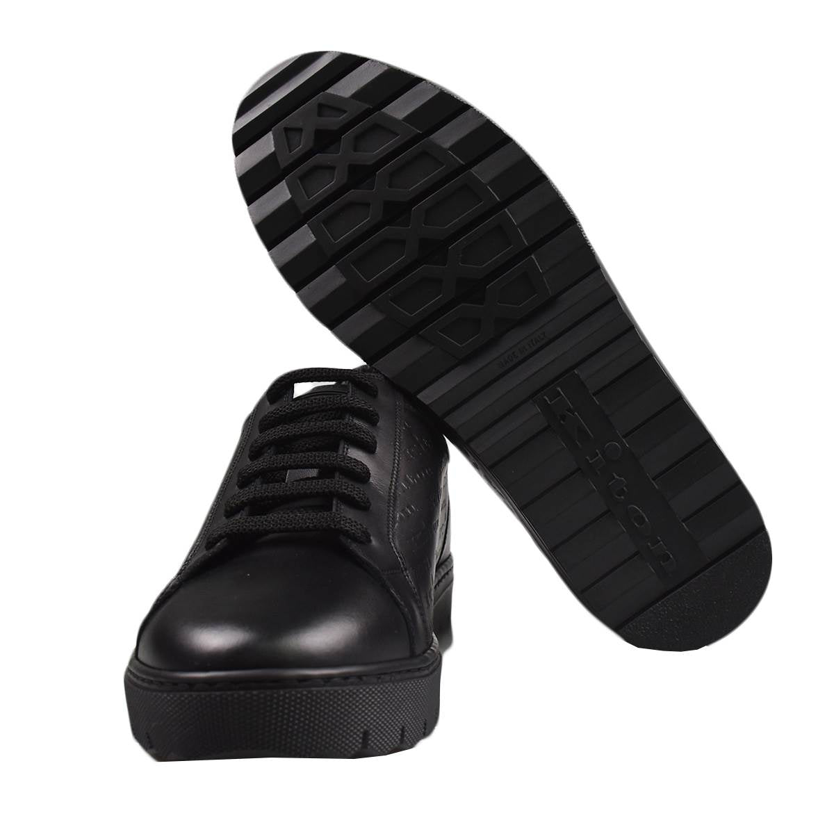 Kiton Black Leather Calf Shoes