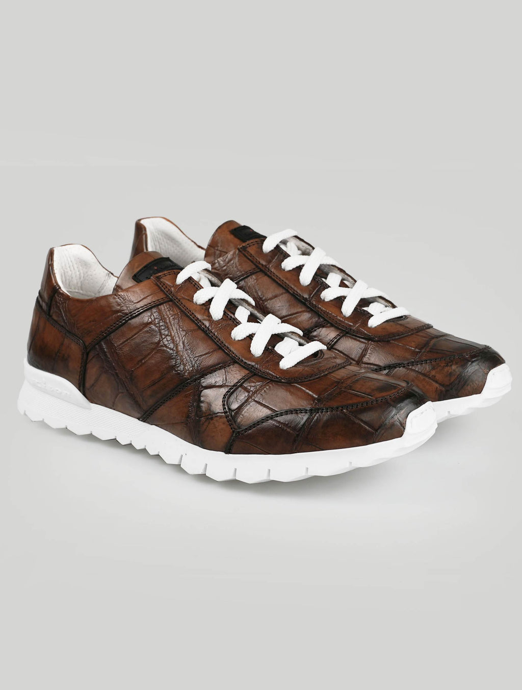 Kiton Brown Crocodile Sneakers VLAWN-11