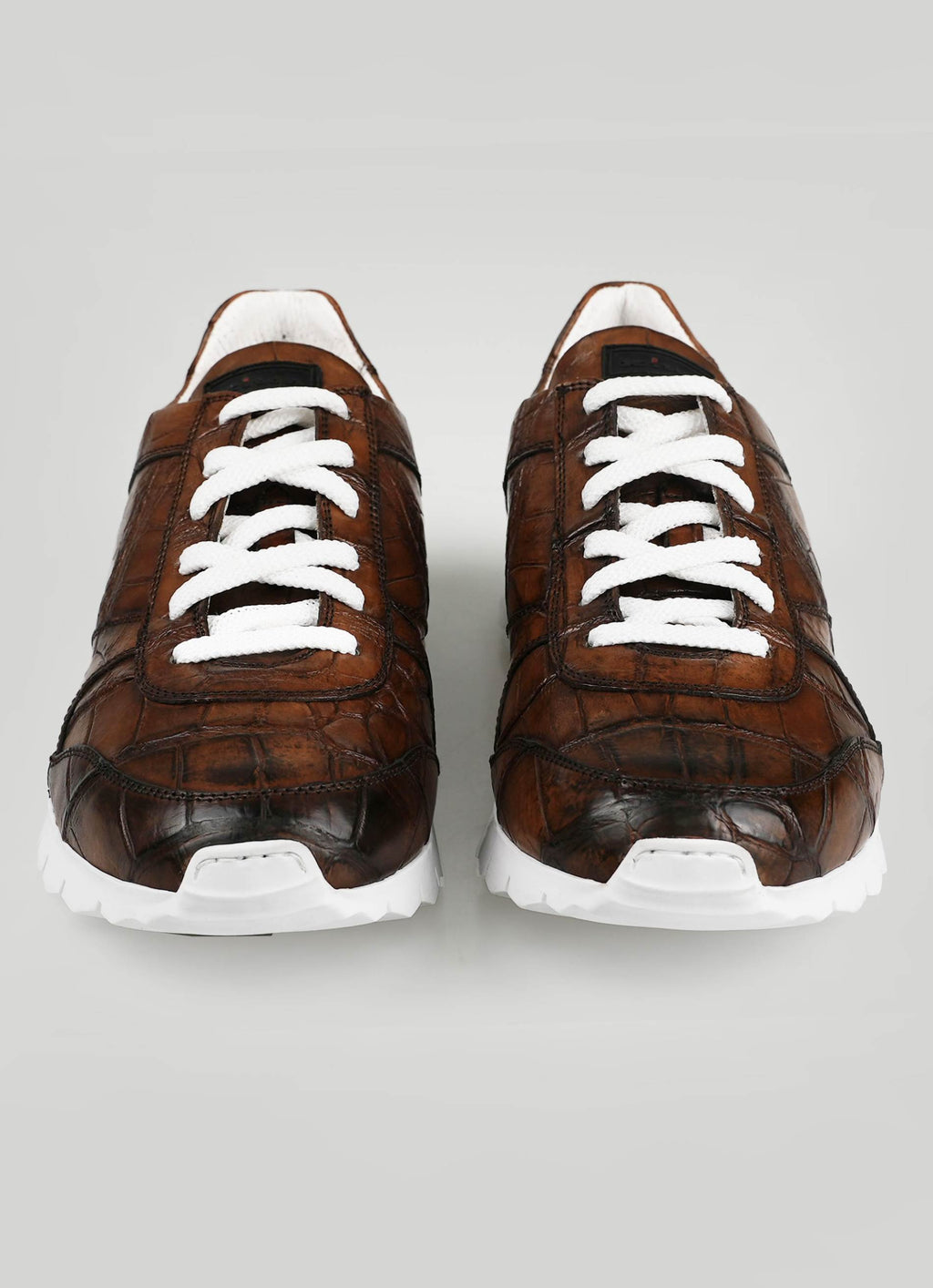 Kiton Brown Crocodile Sneakers VLAWN-11