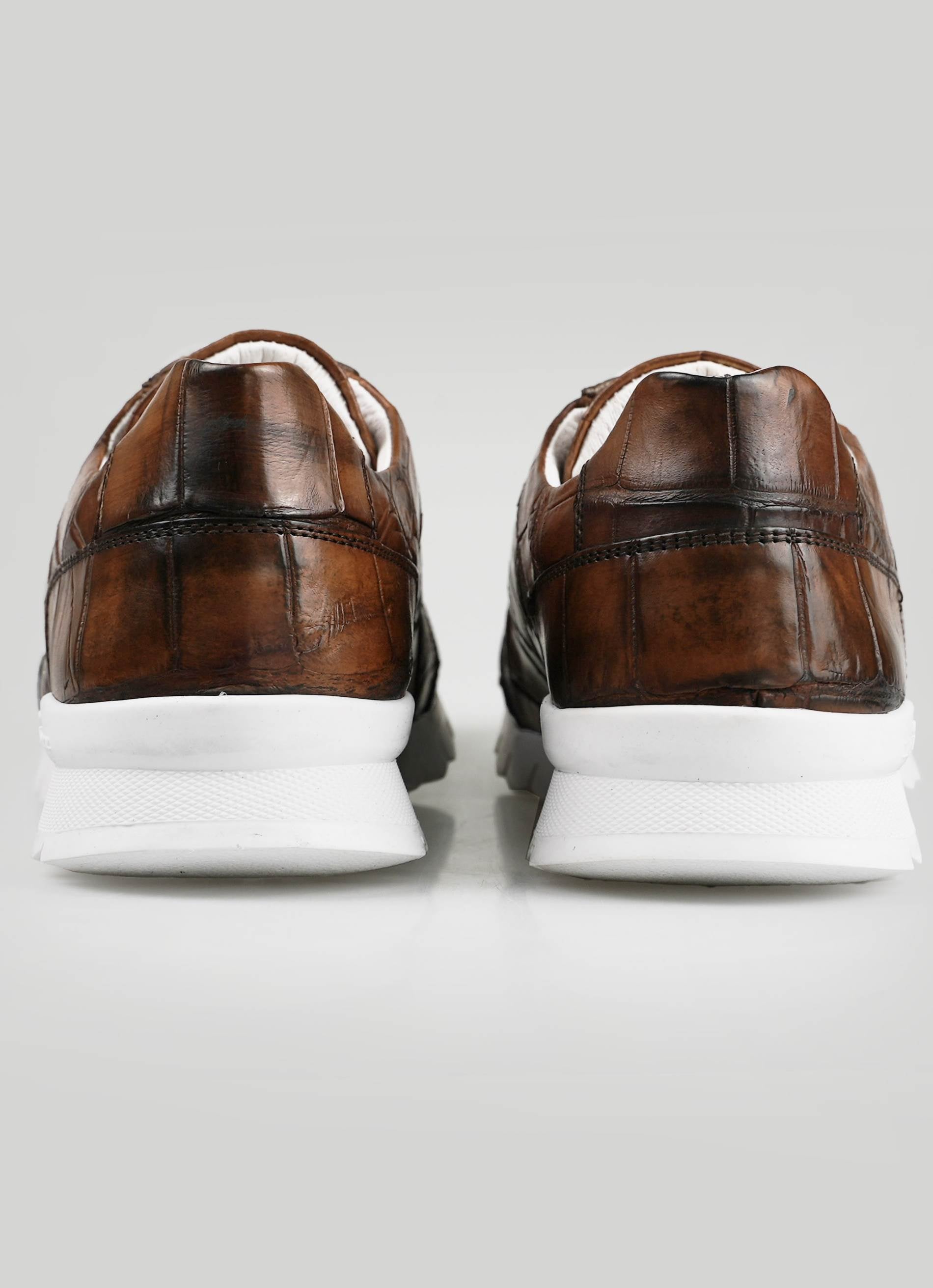 Kiton Brown Crocodile Sneakers VLAWN-11