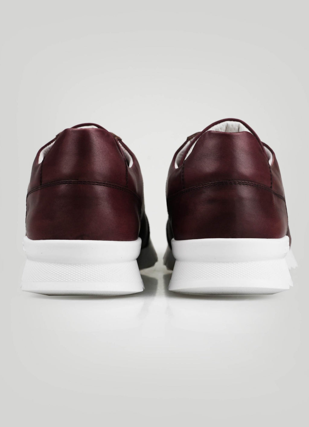 Kiton Burgundy Leather Sneakers