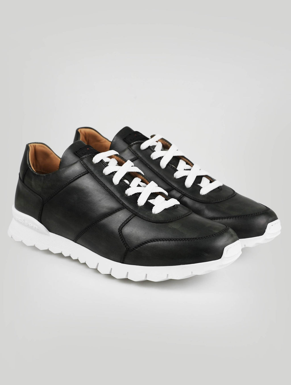Kiton Dark Green Leather Fur Sheepskin Sneakers