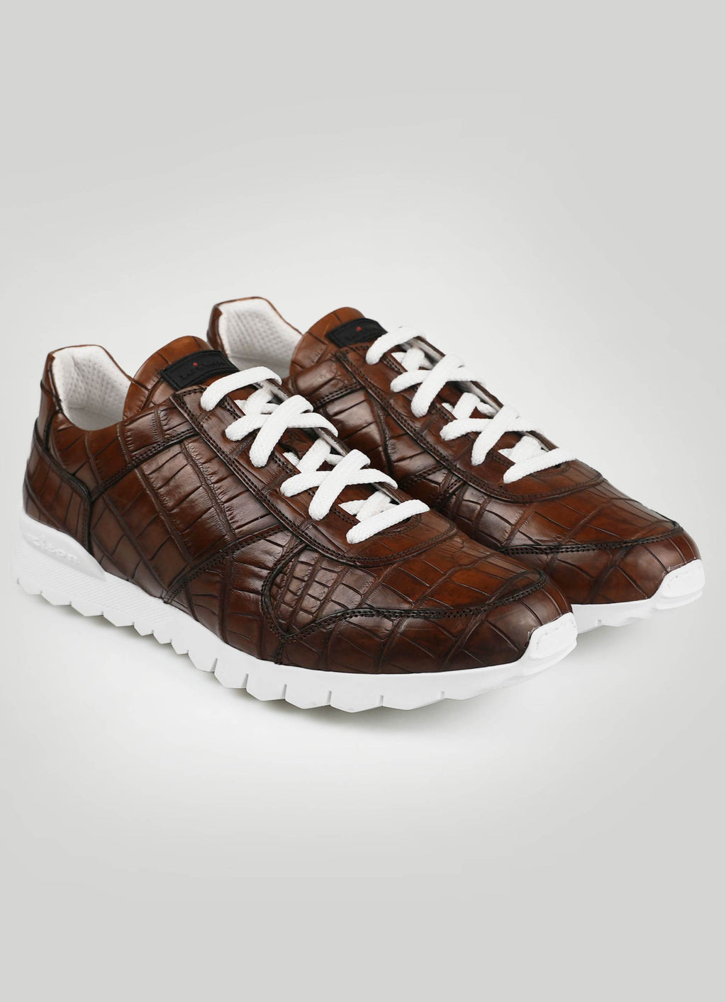 Kiton Brown Crocodile Sneakers VLAWN-22