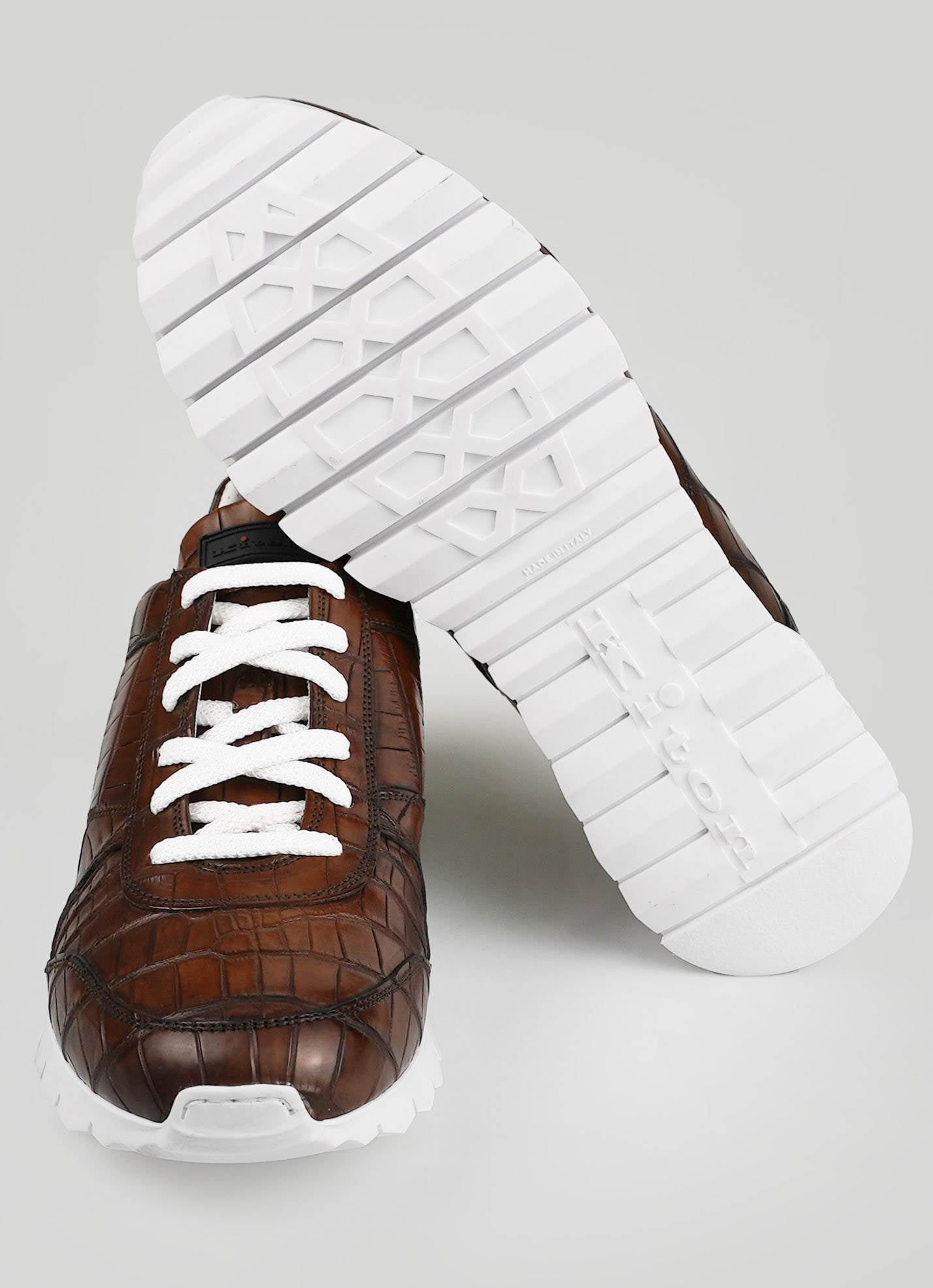 Kiton Brown Crocodile Sneakers VLAWN-22