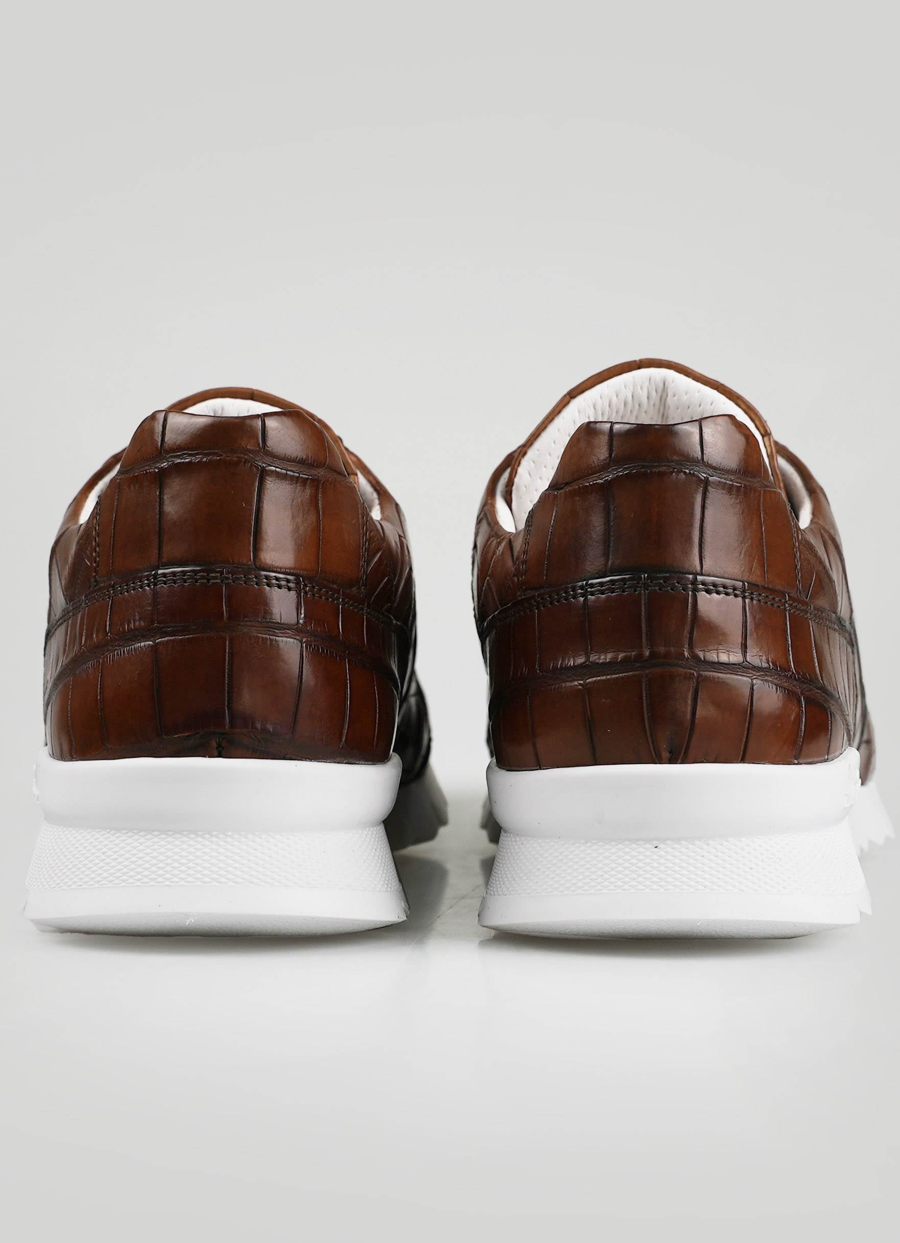 Kiton Brown Crocodile Sneakers VLAWN-22