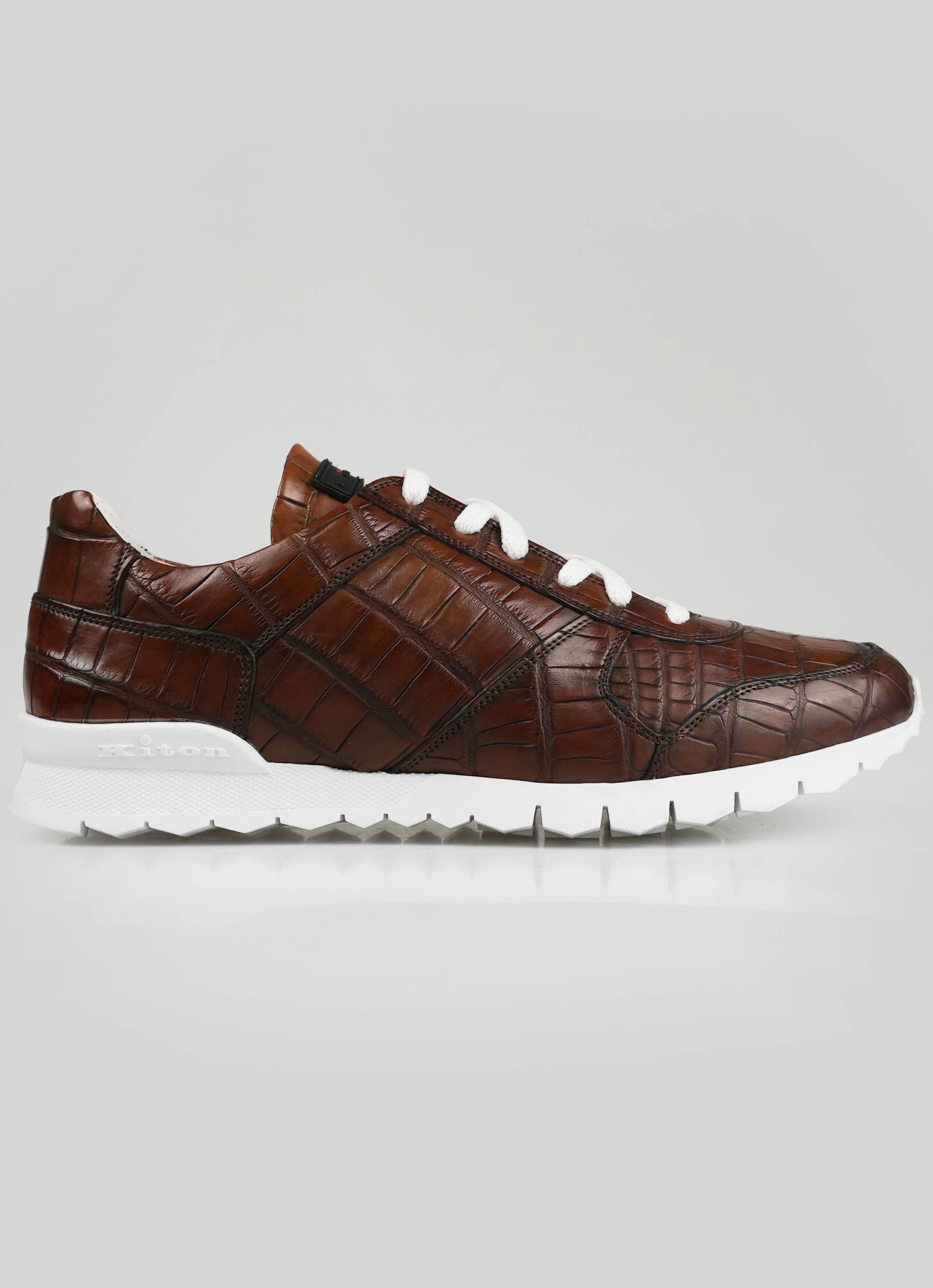 Kiton Brown Crocodile Sneakers VLAWN-22