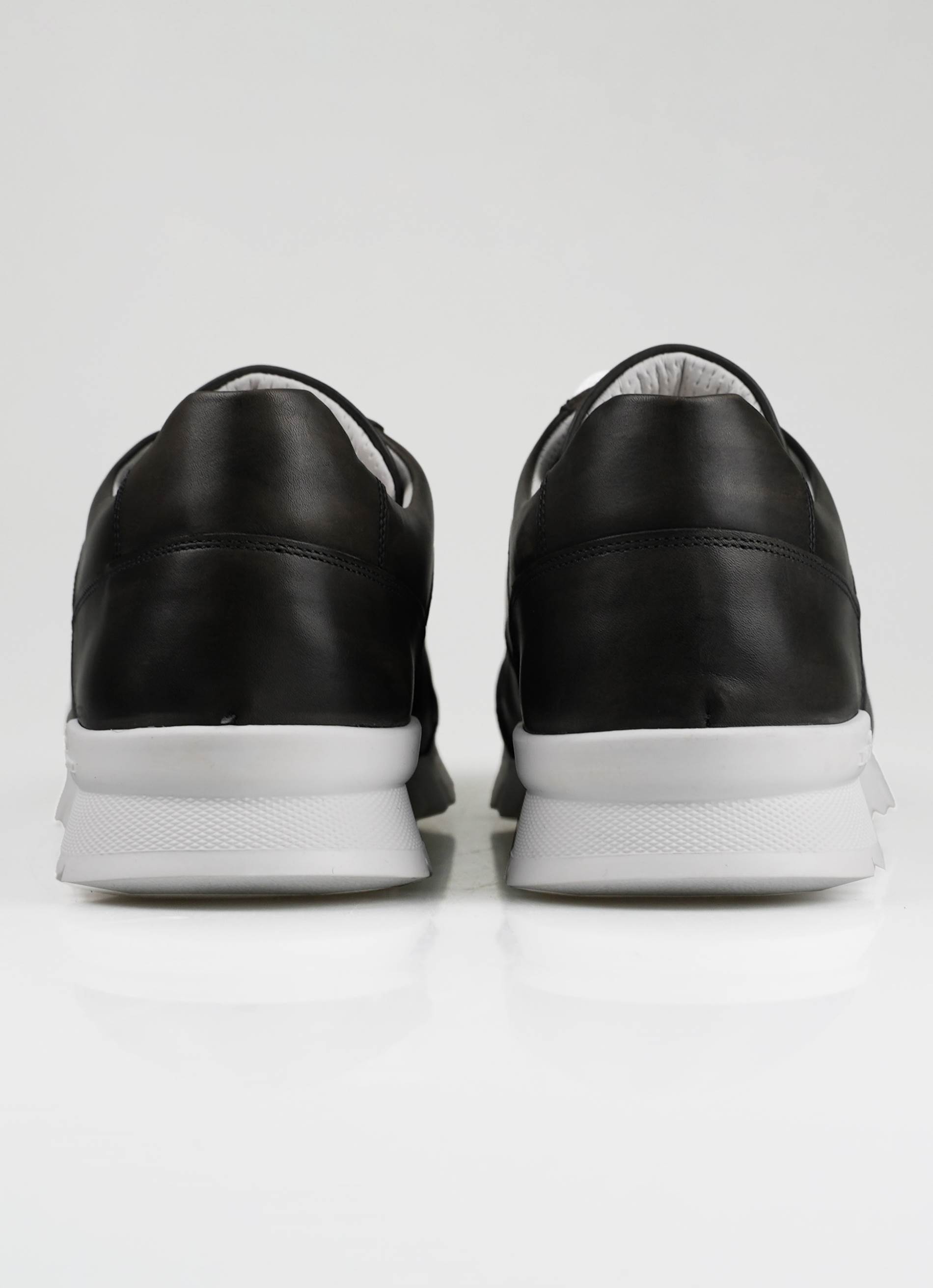 Kiton Dark Gray Leather Sneakers