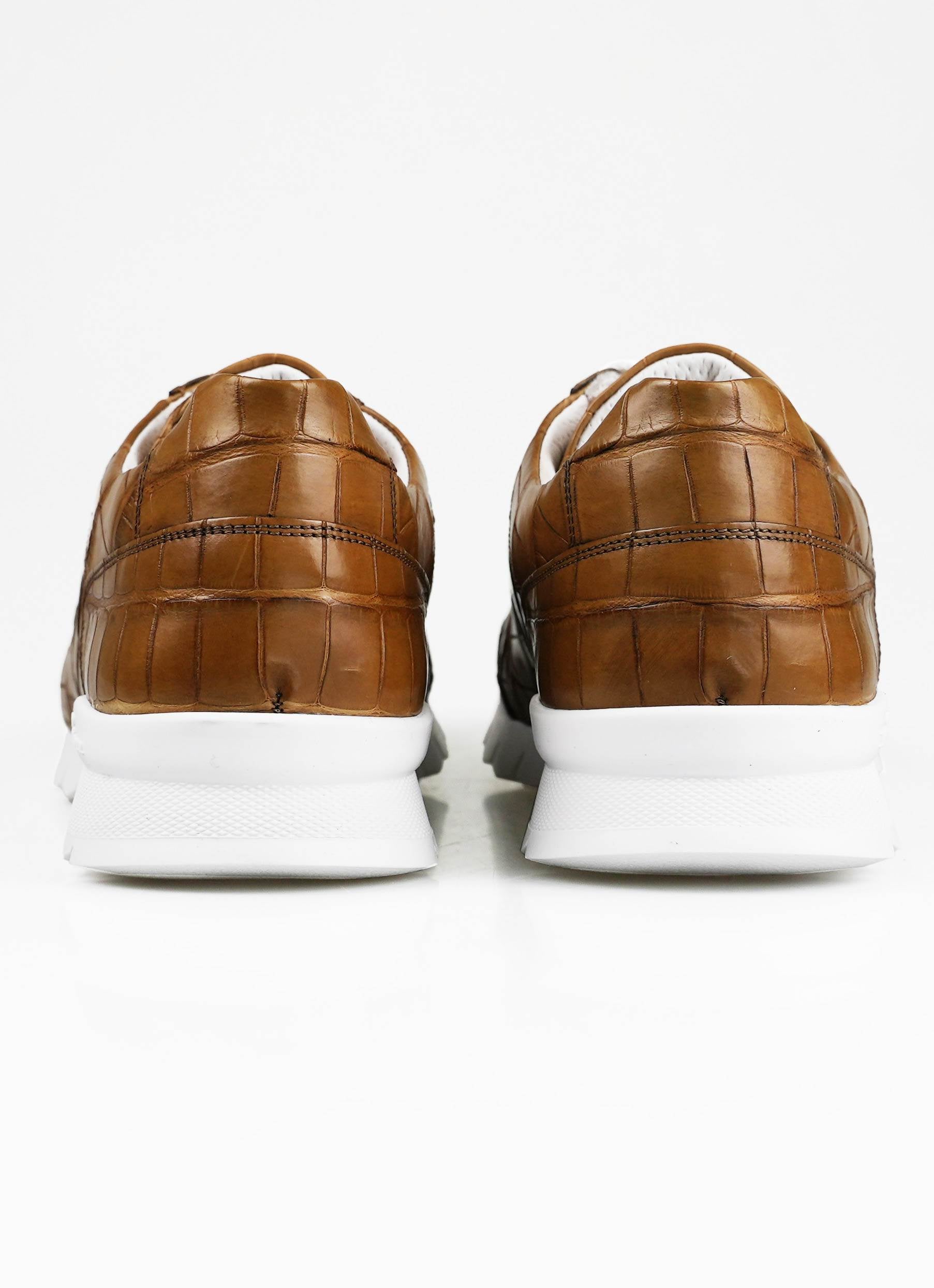Kiton Brown Crocodile Sneakers VLAWN-7
