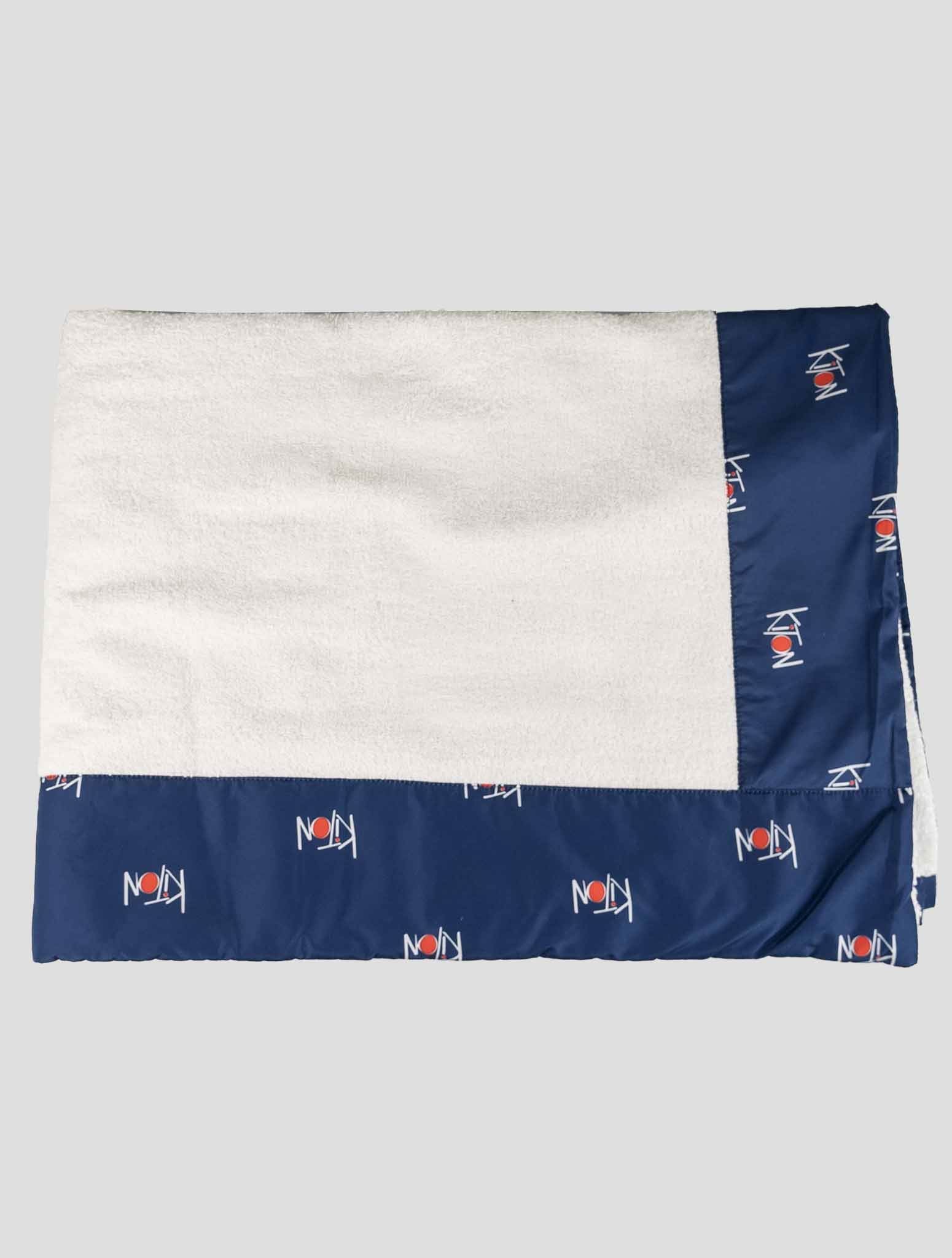 Kiton White Blue Cotton Plaid Beach Towels (Model 02S24010)
