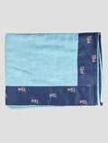 Kiton Light Blue Blue Cotton Plaid Beach Towels