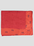 Kiton Red Cotton Plaid Beach Towels