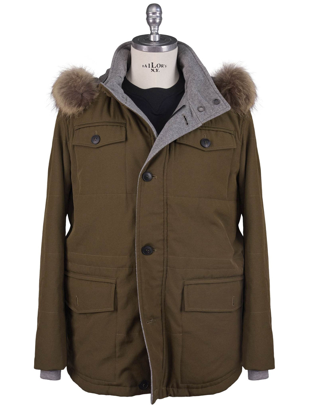 Kiton Pl Cotton With Raccoon Fur Coat