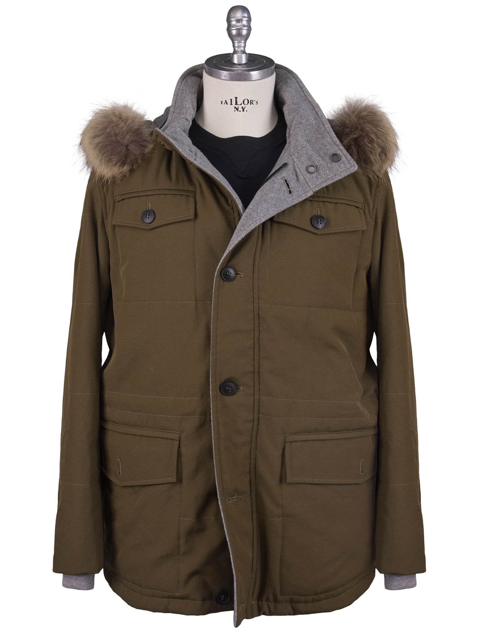 Kiton Pl Cotton With Raccoon Fur Coat
