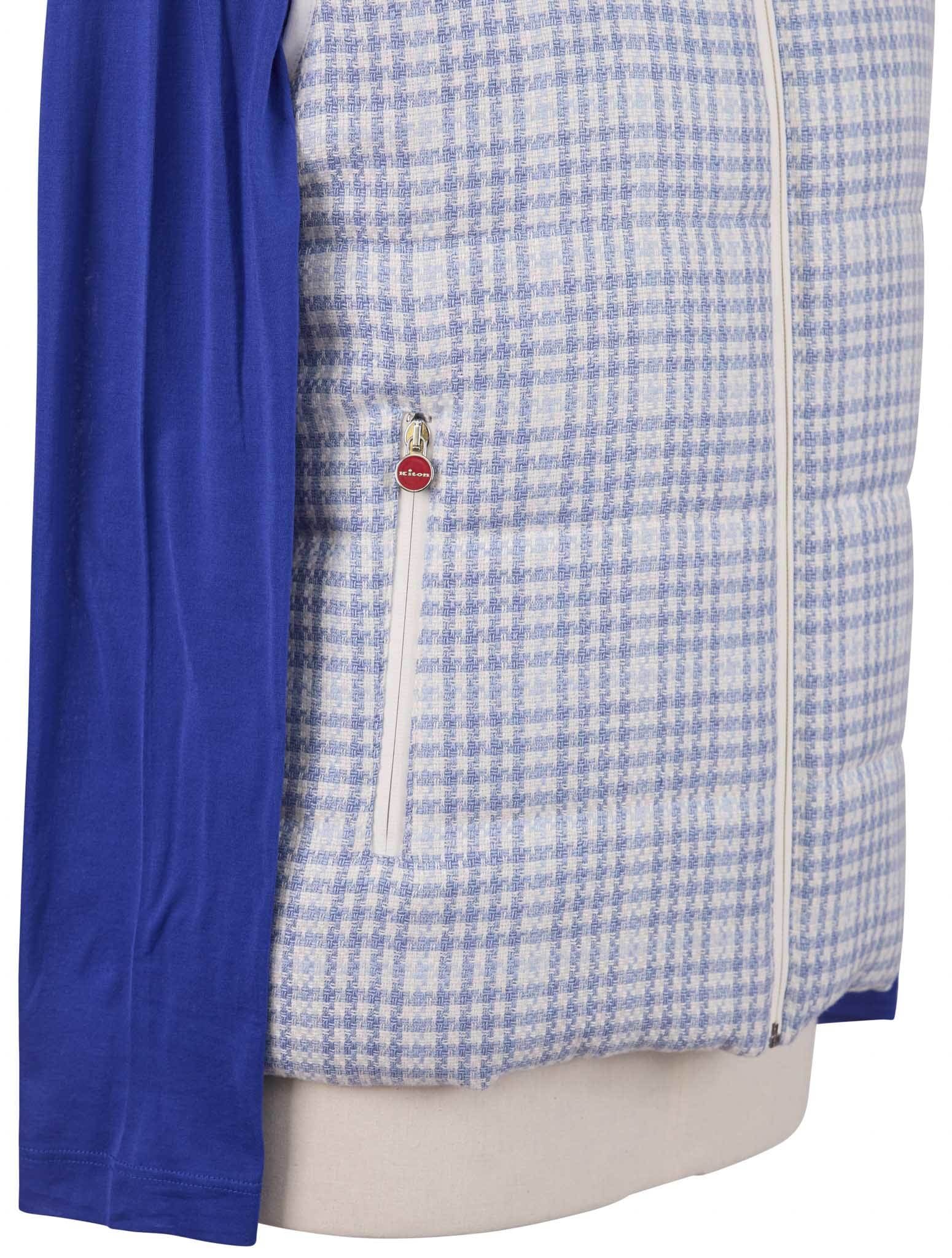 Kiton Light Blue White Linen Cashmere Virgin Wool Vest - view 3