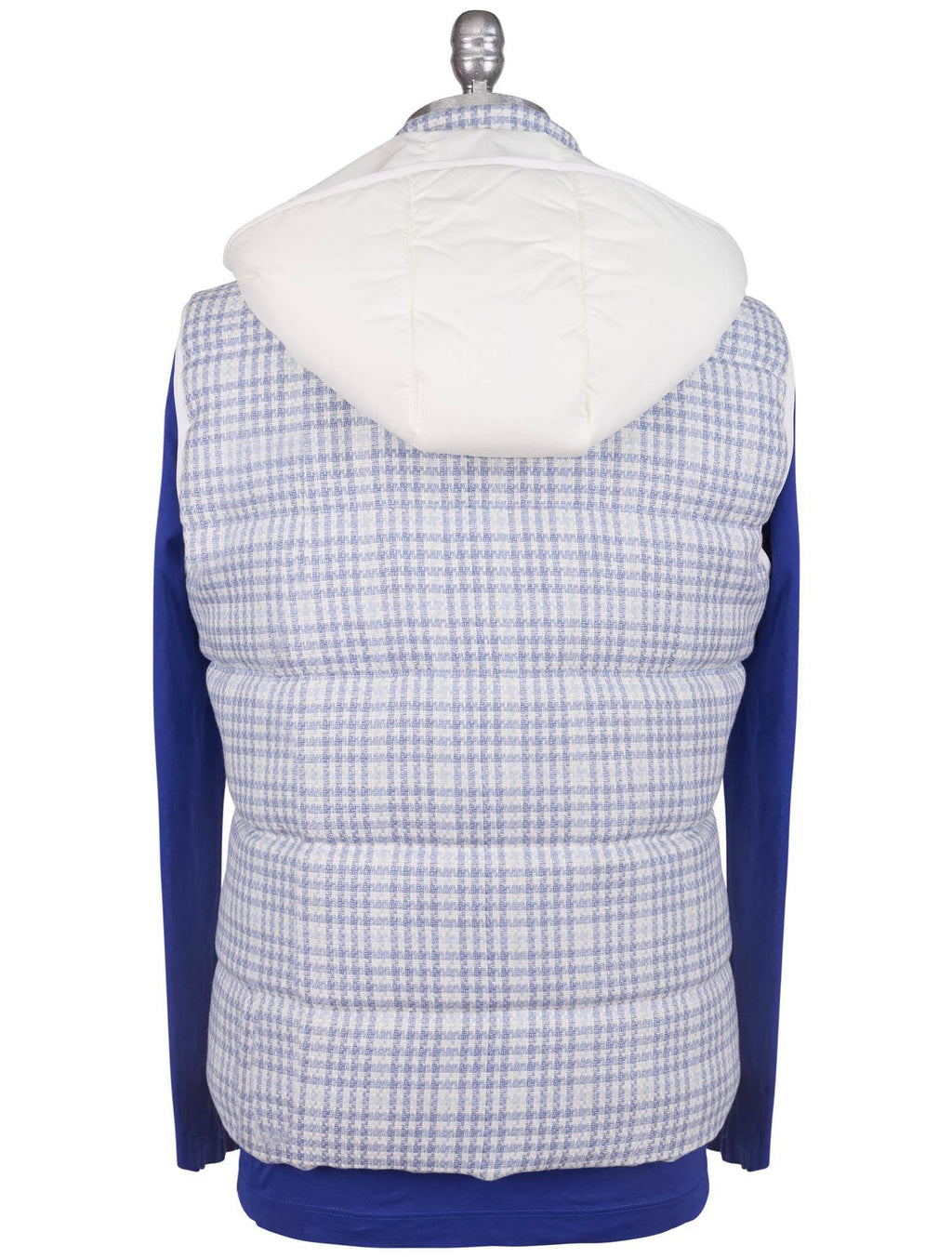 Kiton Light Blue White Linen Cashmere Virgin Wool Vest - view 5