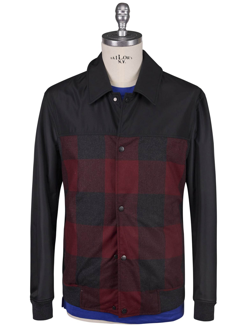 Kiton Burgundy Black Virgin Wool Cashmere Coat - view 6