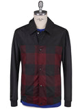 Kiton Burgundy Black Virgin Wool Cashmere Coat
