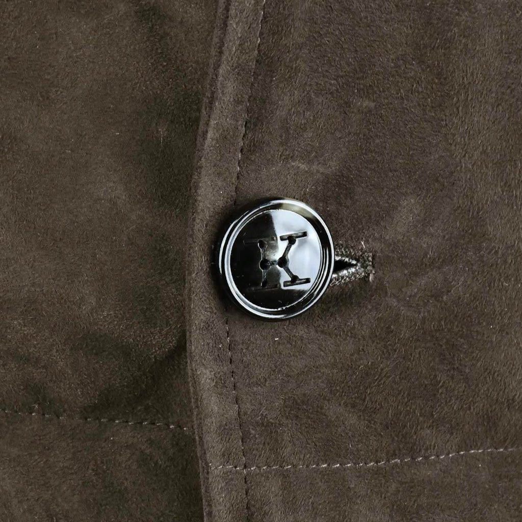 Kiton Brown Gray Leather Suede Pl Coat - view 7