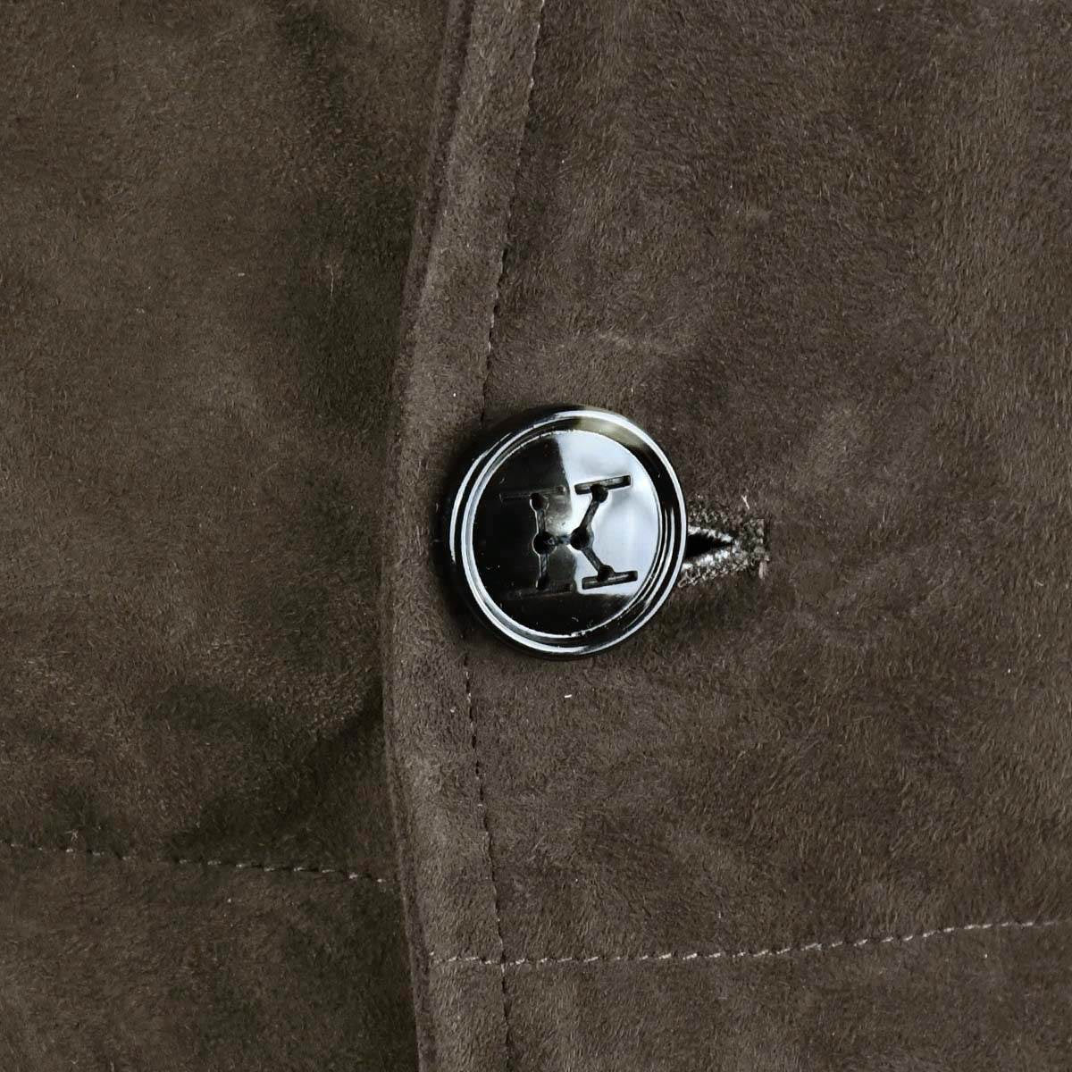 Kiton Brown Gray Leather Suede Pl Coat - view 7