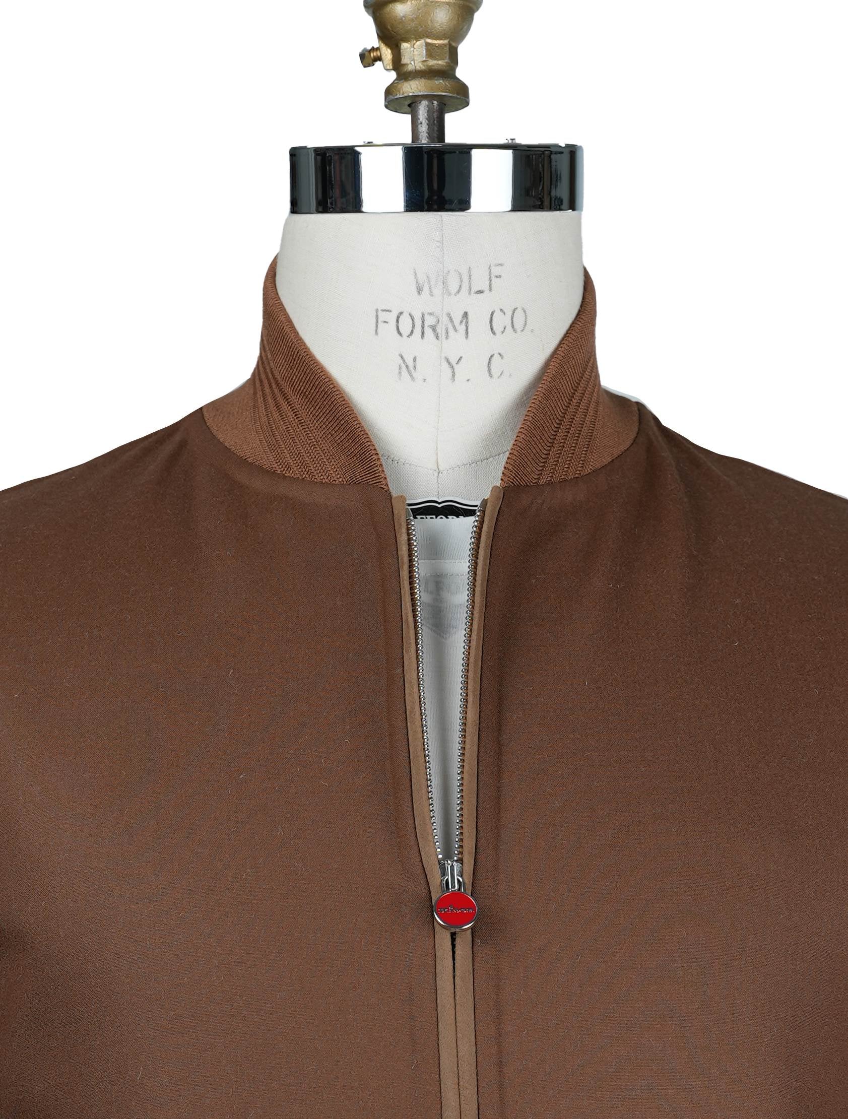 Kiton Light Brown Wool Ea Coat - view 8