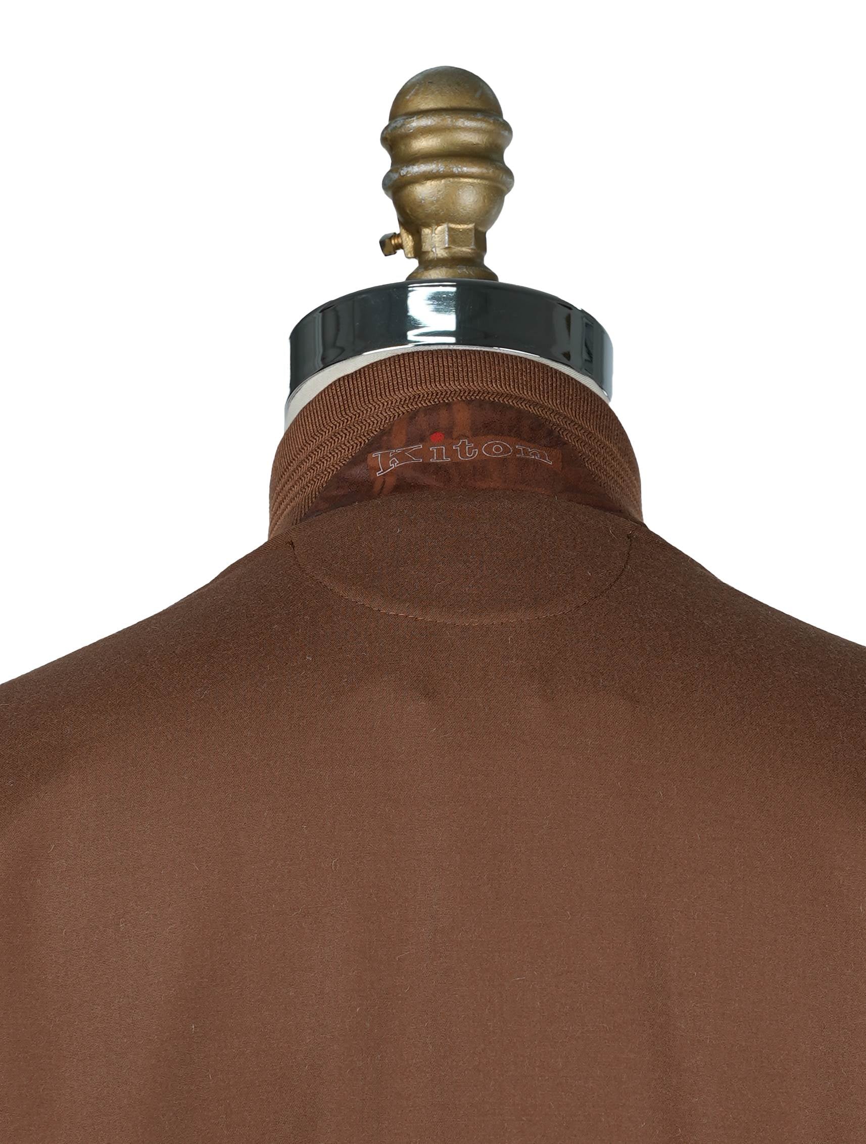Kiton Light Brown Wool Ea Coat - view 7