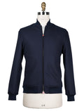 Kiton Blue Wool Ea Coat