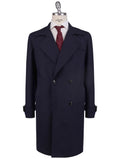 Kiton Blue Wool Ea Overcoat