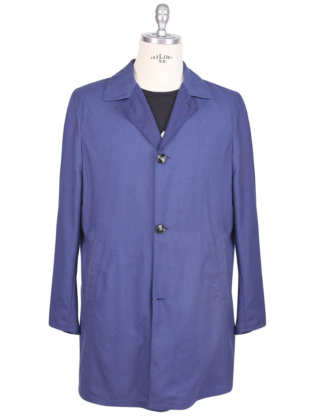 Kiton Blue Cashmere Silk Pl Reverse Overcoat - view 4