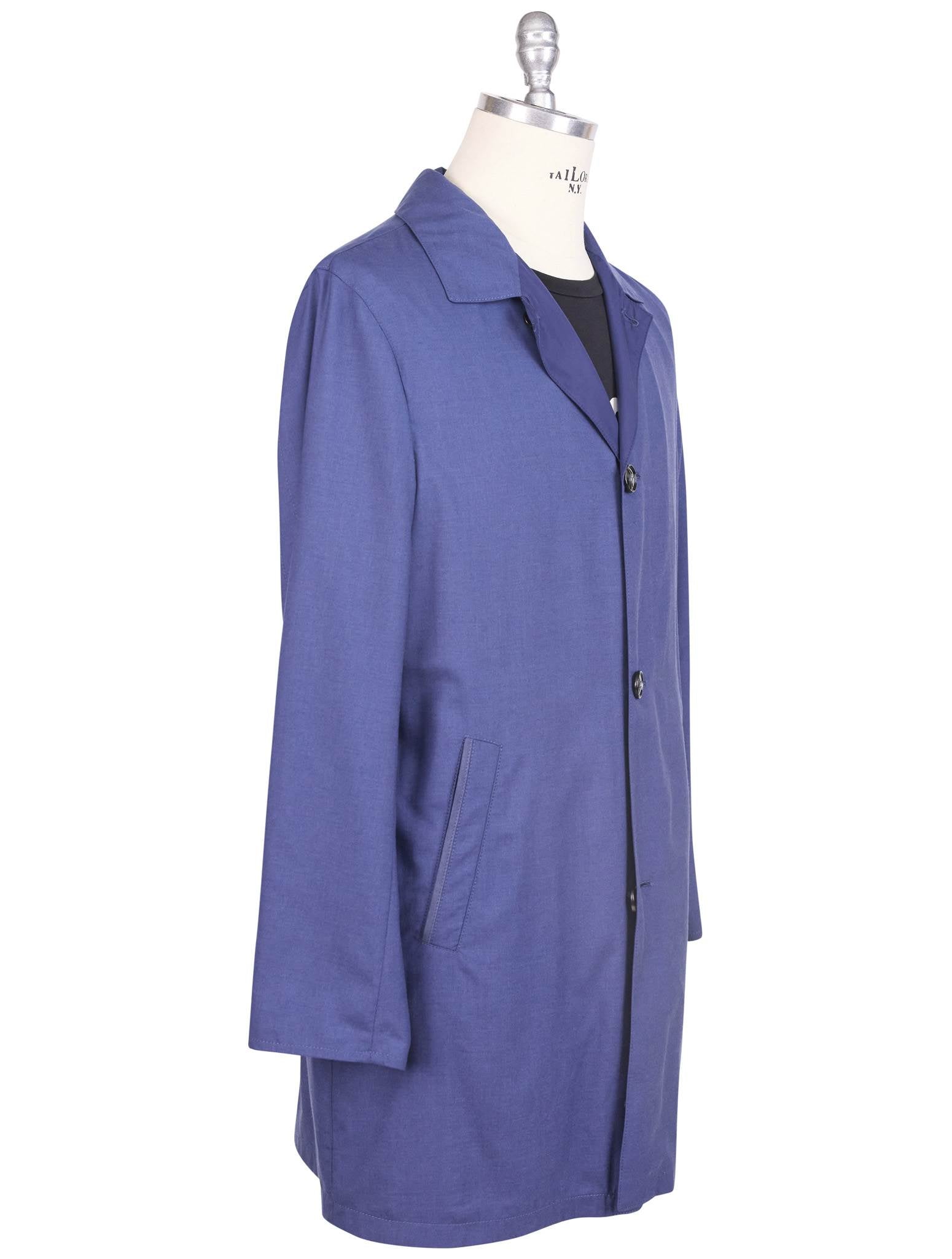 Kiton Blue Cashmere Silk Pl Reverse Overcoat - view 2