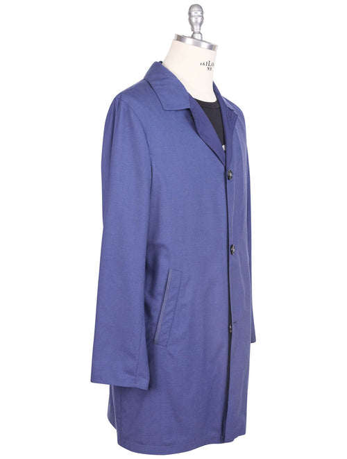 Kiton Blue Cashmere Silk Pl Reverse Overcoat - view 2