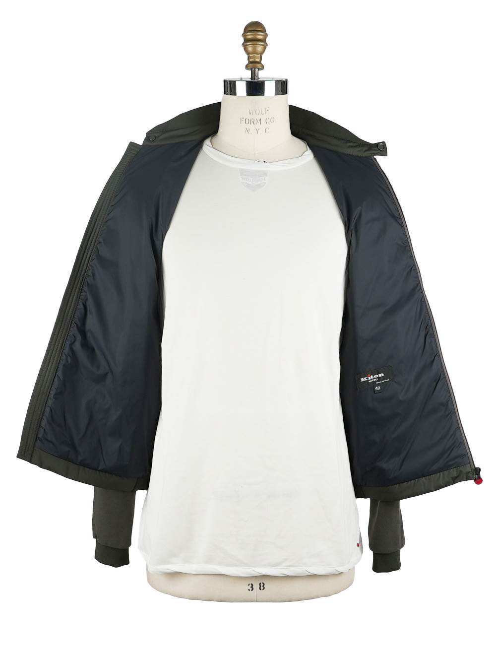 Kiton Green Cotton Pl Coat Green - view 3