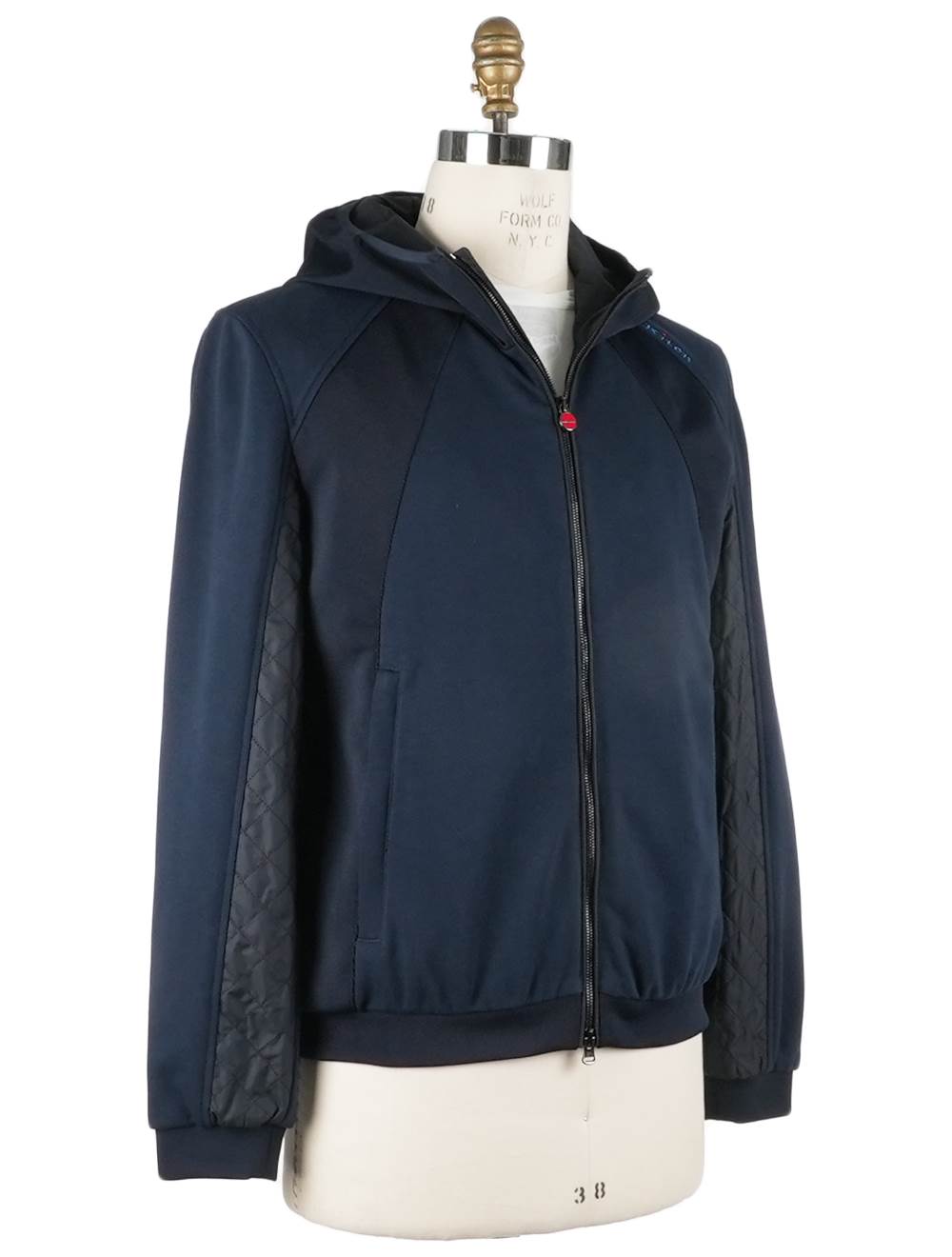 Kiton Blue Black Cotton Pl Coat - view 2