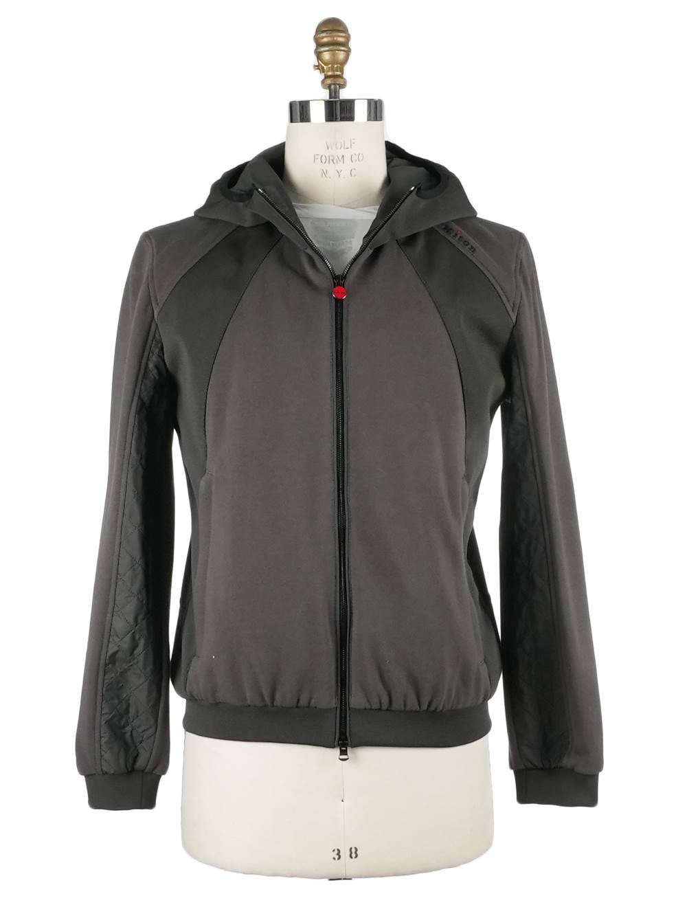 Kiton Green Cotton Pl Coat Green