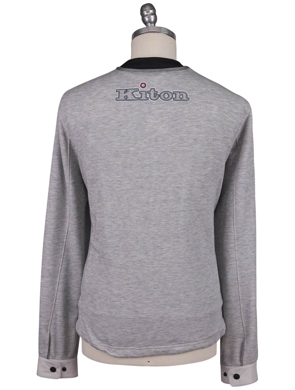 Kiton Gray Cotton Pl Sweater Crewneck - view 5