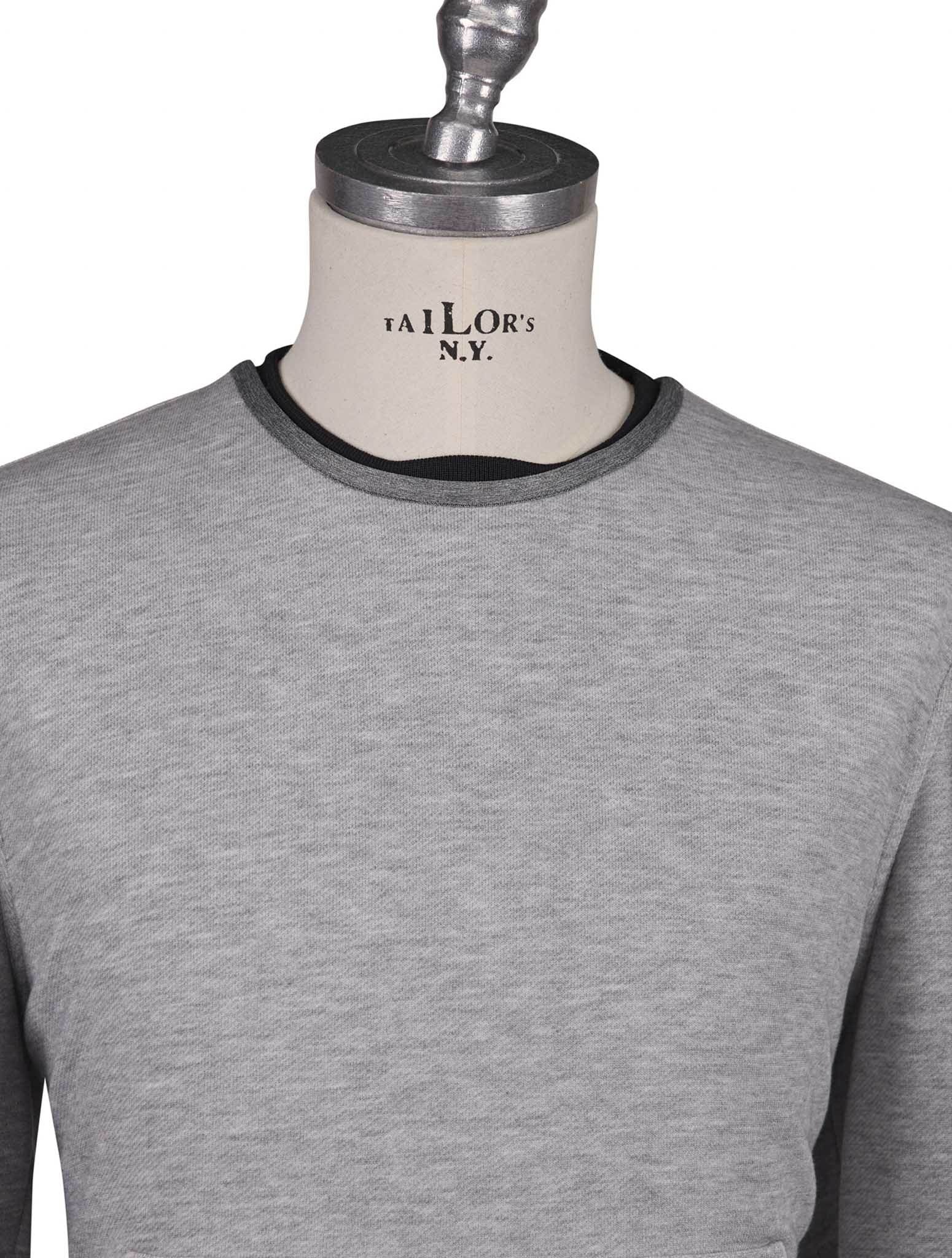 Kiton Gray Cotton Pl Sweater Crewneck - view 3