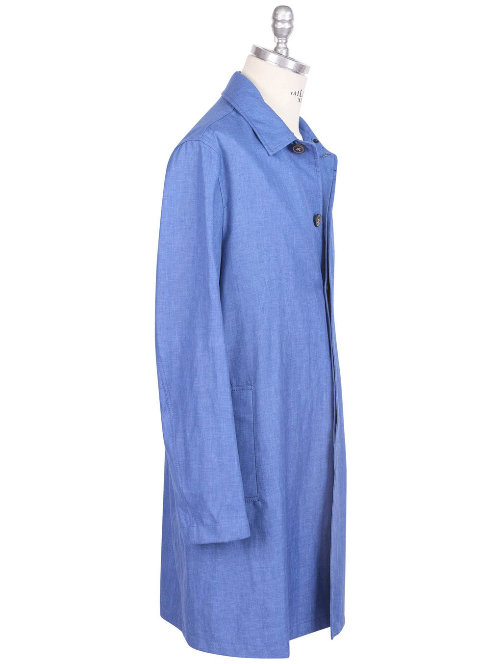 Kiton Blue Linen Virgin Wool Pl Silk Overcoat - view 2